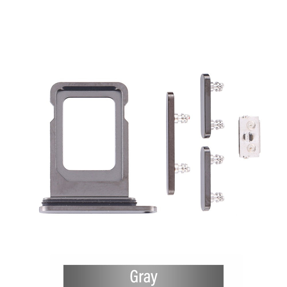 Single SIM Card Tray and Side Button for iPhone 12 Pro / 12 Pro Max-Gray Single SIM Card Tray and Side Button for iPhone 12 Pro / 12 Pro Max-Gray